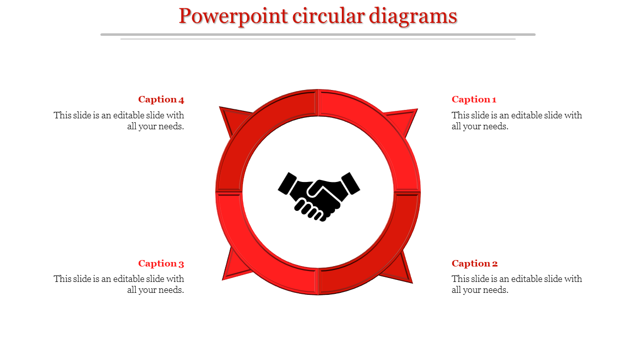 Attractive Free PowerPoint Circular Diagrams In Red Color